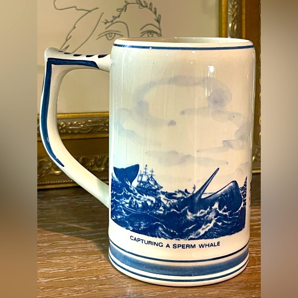 Vintage (1940) G.K.B. Hand Painted Whaleship Lagoda Delfts Holland Mug or Stein - Picture 4 of 9